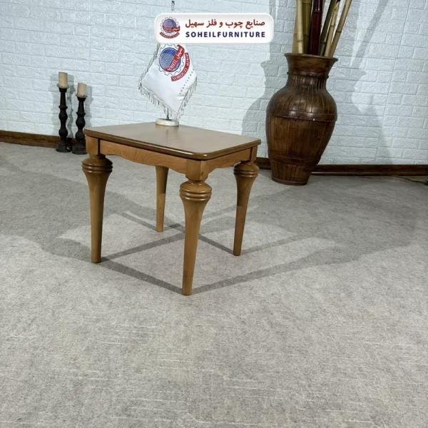 میز بغل مبلی چوبی سهیل مدل شیپوری