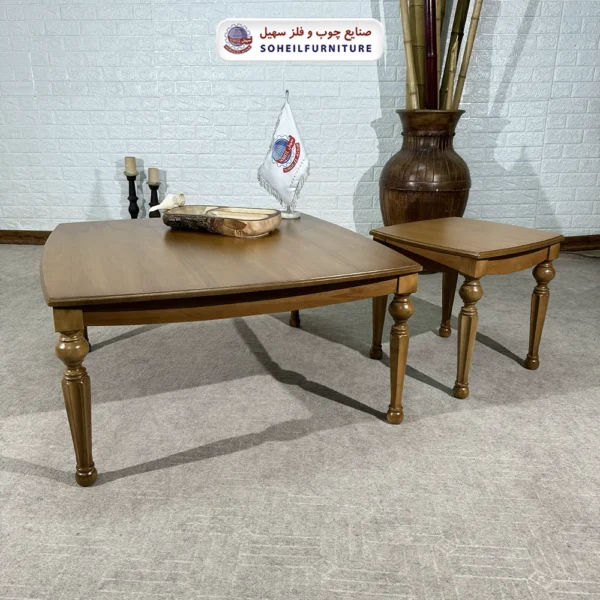 میز جلو مبلی و بغل مبلی چوبی سهیل مدل راسان