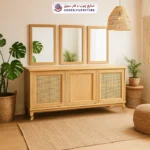 آینه کنسول حصیری چوبی مدرن مدل 142جدید سهیل(روکش طبیعی چوب بلوط) - رنگ: نخودی, رنگ سفارشی مشتری(داخل توضیحات سفارش رنگ دلخواهتون نوشته شود) - طول: 160 سانتی متر - ارسال فوری به سراسر کشور از تهران