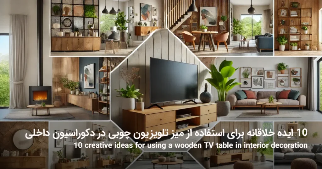 ۱۰ ایده خلاقانه برای استفاده از میز تلویزیون چوبی در دکوراسیون داخلی