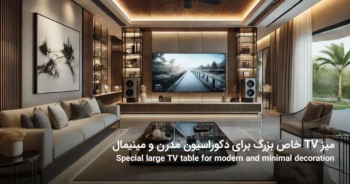 میز TV خاص بزرگ برای دکوراسیون مدرن و مینیمال