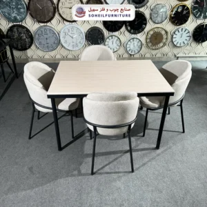 میز ناهارخوری فلزی 4نفره مدل آنجلا سهیل