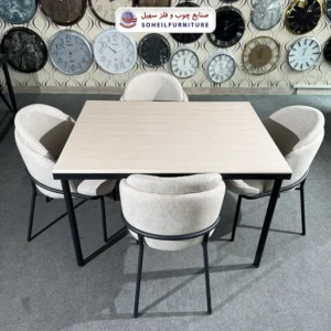 صندلی ناهارخوری فلزی مشکی مدل آنجلا سهیل