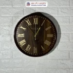 ساعت دیواری چوبی ولدر پس زمینه طرح چوب شمارنده لاتین - ارسال فوری به سراسر کشور از تهران