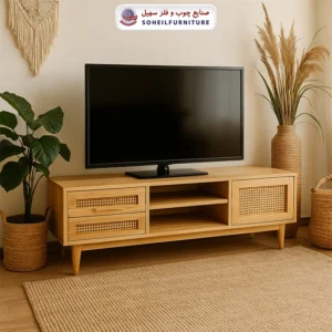 میز-تلویزیون-143-سهیل-روکش-طبیعی-چوب-بلوط