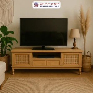 میز تلویزیون 142جدید سهیل (روکش طبیعی چوب بلوط) - رنگ: فندقی, نخودی, رنگ سفارشی مشتری(داخل توضیحات سفارش رنگ دلخواهتون نوشته شود) - طول: 160 سانتی متر, 180 سانتی متر - ارسال فوری به سراسر کشور از تهران
