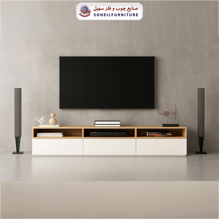 میز تلویزیون پینترستی ۳ کشو - ارسال فوری به سراسر کشور از تهران
